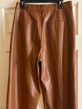 Tommy Hilfiger Faux Leather Pants in Chestnut Brown